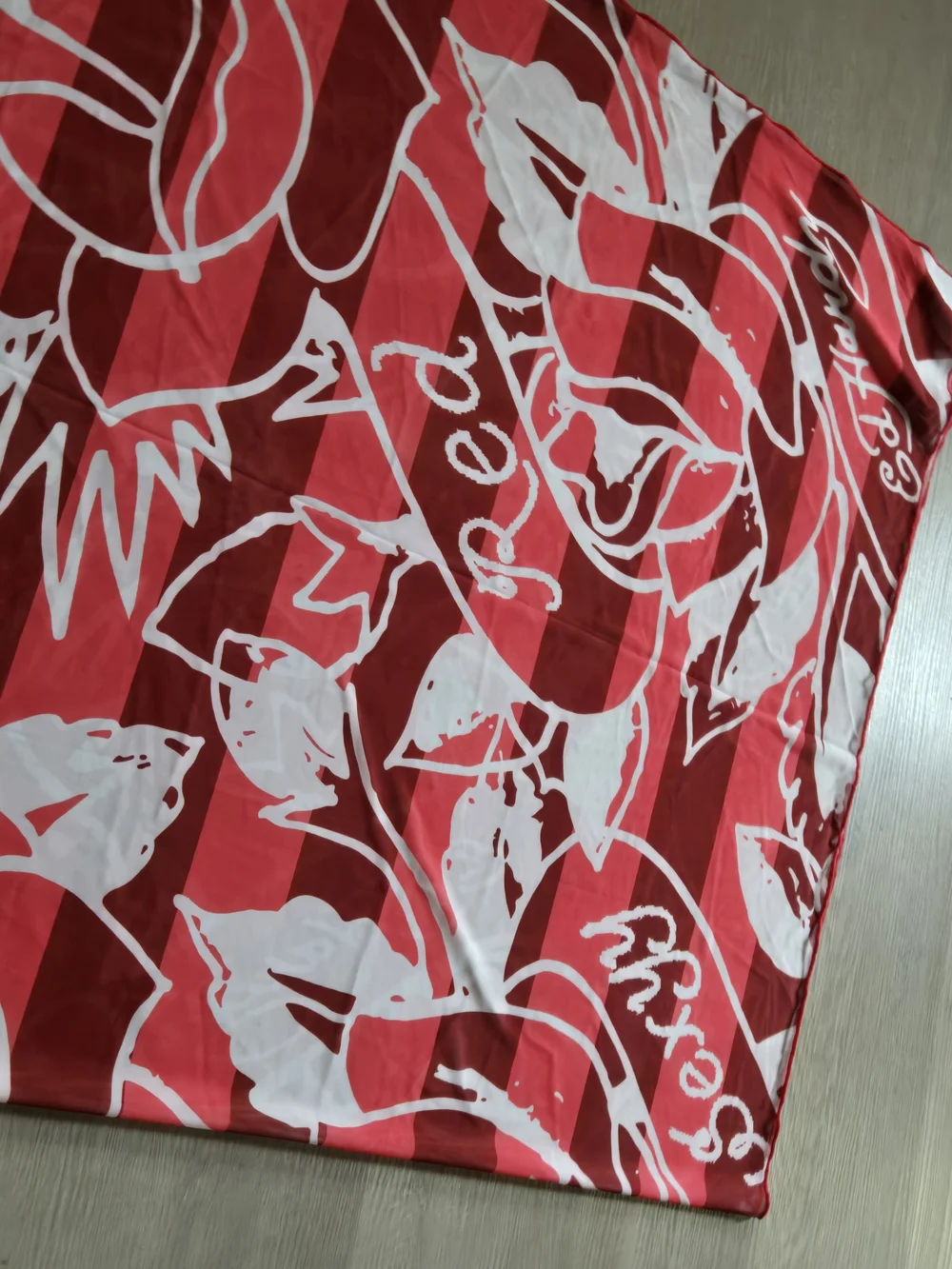 Ed HARDY Red and White Graphic Scarf NWOT